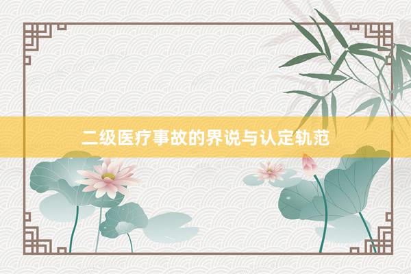 二级医疗事故的界说与认定轨范
